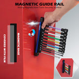 11PCS Magnetic Extra Long Nut Driver Set, Metric 8-15mm, 6" Impact Nut Drivers with PH2 Bits, 1.5lb Telescoping Magnetic Pickup Tool & Storage Rail, 1/4" Hex Shank, S2 Steel for Automotive Home Repair