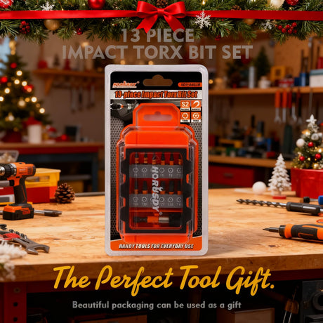 HORUSDY Tamper Proof Torx Bit Set, 13-Pieces T5-T40 Security Torx Bits with Magnetic Tips, Torque Star Bits with 2.1" Self-locking Quick Change and Storage Box, S2 Steel