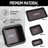 HORUSDY 3-Piece Magnetic Parts Tray Set, Tool Trays for Storage Organizer Screw, Bolts, Washers, Nuts and Small Tools. Tool Gifts for Men, Black