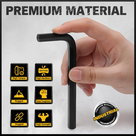31-Piece Hex Key Set - Allen Wrench Set, SAE and Metric Allen Keys MM(0.7mm-10mm) SAE(0.028"-3/8) Heat-Treated, Torque Handle, High Leverage, Long & Short Keys, Easy Organization