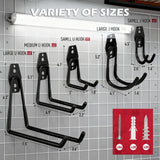 20 Pack Heavy Duty Garage Storage Hooks with Extension Cord Organizer, Solid Steel Wall Mount Hook Set with Anti-Slip Coating Utility J Hooks for Ladders,Bikes,Ropes,Broom,Garden,Yard and Power Tools