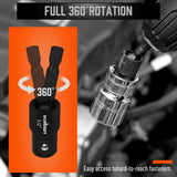 Impact Drill Socket Adapter Set and Universal Joints Socket Set 9-Piece 1/4" 3/8" and 1/2" Driver Socket Adapter, Power Drill
