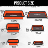 HORUSDY 3-Piece Magnetic Parts Tray Set, Tool Trays for Storage Organizer Screw, Bolts, Washers, Nuts and Small Tools. Tool Gifts for Men, Orange and Black
