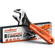 HORUSDY 6" Adjustable Wrench Pipe Spanner: Wide Jaw Black Oxide Wrench With Cushion Grip, Laser Marked Metric & SAE Scales, CR-V Steel, for Professionals