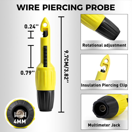 29-Piece Multimeter Test Leads Set, CAT.III 1000V / CAT.IV 600V Multimeter Probes with Alligator Clips, Piercing Probes, Needle Probe, Replaceable Probe Accessories, Soft PVC Volt Meter Lead