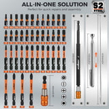 Upgraded 79-Piece Magnetic Impact Nut Driver Set, Metric & SAE with 3LB Magnetic Pickup Tool, Socket Adapters, Wing Nut Driver, Universal Sockets, Quick-Change Bit Holder & Extensions, Power Bits