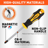 HORUSDY 11-Pieces Magnetic Screw driver, Magnetic 5 Phillips and 5 Flat Head Tips for Fastening and Loosening Seized
