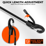 4-Piece 24-inch Adjustable Bungee Cords with Hooks, Easily Adjust from 7" to 24", Heavy Duty Outdoor Carabiner Bungee Cords, Black Super Elastic Cord for Cargo, Camping, Tents, Luggage | Amazon US image 4