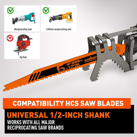 HORUSDY 30Pack 9 Inch 6-12 TPI Reciprocating Saw Blade Wood Pruning, Bi-Metal Saw Blades for Nail Wood or Trees Cutting, Sharp and Durability with Organizer Case