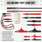 SWANLAKE 27-Piece Multimeter Test Leads Set, CAT.III 1000V / CAT.IV 600V Multimeter Probes with Alligator Clips, Needle Probe, Replaceable Probe Accessories, Soft PVC Volt Meter Lead
