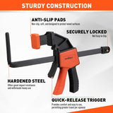 HORUSDY 2 Pieces Strong Hold Track Saw Clamps 6-Inch, Quick Release Track Saw Guide Rail Clamp for Woodworking, Circular Saw Guide Rail System, Durable with 150 LBS Load Limit & Easy Operation