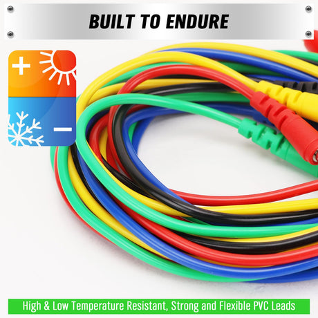 SWANLAKE 43-Piece Back Probe Kit, 30A Multi-Angle Test Probe, 4mm Banana Plug to Copper Alligator Clips, U-Shaped Connectors, Automotive Electrical Circuit Diagnosis Car Repairing Tools