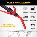 ELEAD Portable Battery Powered Pump - Red Electric Fuel/Water Transfer Pump 2.4 GPM, Liquid Siphon Pump with Adjustable Flow Control, Gas Pump with Filter Design, Gas Can Pump Ideal
