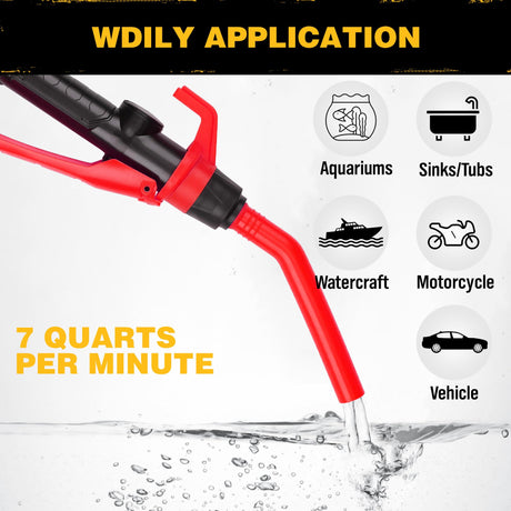 ELEAD Portable Battery Powered Pump - Red Electric Fuel/Water Transfer Pump 2.4 GPM, Liquid Siphon Pump with Adjustable Flow Control, Gas Pump with Filter Design, Gas Can Pump Ideal