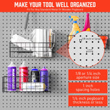 HORUSDY Peg Board Bins and Baskets | 4 Pack | Square Style 4 Size Pegboard Baskets and Pegboard Bins for Organize Workbenches, Accessories