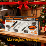 HORUSDY 4 - PIECE Magnetic Pickup Tools Kit | Extendable Telescoping Magnet Pick Up Tool Set 7-30.5” & 5-25” | Bend-It Flexible Magnetic Sweeper | Collapsible Parts Tray for Garage Workshop Yard