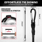 5-Piece 24 Inch Bungee Cords with Carabiner Hooks, Heavy Duty Rubber Elastic Tie Down Straps, Bungee Cord with Carabiner Clips for Cargo, Truck Bed, Camping, Motorcycle and Outdoor Use (Black)
