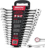 15-Piece Metric Combination Wrench Set, 8–22mm 12-Point Open End and Box End Wrench Kit with Organizer, Chrome Vanadium Steel Tools for Mechanics, Garages and Workshops
