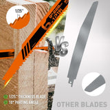 HORUSDY 30Pack 9 Inch 6-12 TPI Reciprocating Saw Blade Wood Pruning, Bi-Metal Saw Blades for Nail Wood or Trees Cutting, Sharp and Durability with Organizer Case