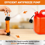 HORUSDY Multi-Use Siphon Transfer Pump Kit Hand Fuel Pumps for Gas Oil Water with Air Hose, Portable Manual Fuel Transfer Pump for Boat, Car, RV, Emergency, Lawn Mower Fluid Drainage