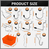 HORUSDY 309 PCS Pegboard Hooks Assortment Kit – 17 Types Heavy Duty Peg Board Hooks & Organizer Accessories – Fits 1/8 & 1/4 Inch Pegboard Durable Metal Wall Hooks for Garage Kitchen Workshop