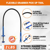 HORUSDY 4PCS Telescoping Magnetic Pick Up Tool Kit, Magnetic Sweepers Set with 360° Inspection Mirror, 2 Telescoping Magnetic Pickup Tools (5–25.6/6.9–29.5 in) & 24 in Flexible Claw Grabber