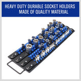 HORUSDY 80-Piece Heavy Duty Socket Organizer, 1/4-Inch, 3/8-Inch, 1/2-Inch, Premium Quality Socket Holders