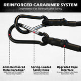 5-Piece 24 Inch Bungee Cords with Carabiner Hooks, Heavy Duty Rubber Elastic Tie Down Straps, Bungee Cord with Carabiner Clips for Cargo, Truck Bed, Camping, Motorcycle and Outdoor Use (Black)
