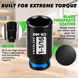 1-1/16” Socket 1/2-inch Drive Deep Impact Axle Nut Socket