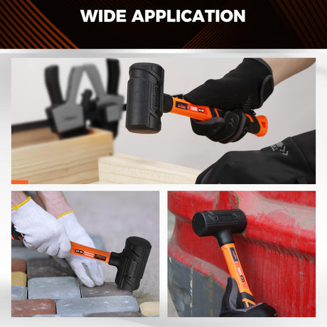 HORUSDY 4-Piece Dead Blow Hammer Set (0.5lb, 1lb, 2lb, 3lb) – One-Piece Molded Body, Steel Shot Filled, No Rebound, Non-Spark, Non-Slip Grip, for Auto, Carpentry & Tile Work | Amazon US image 8