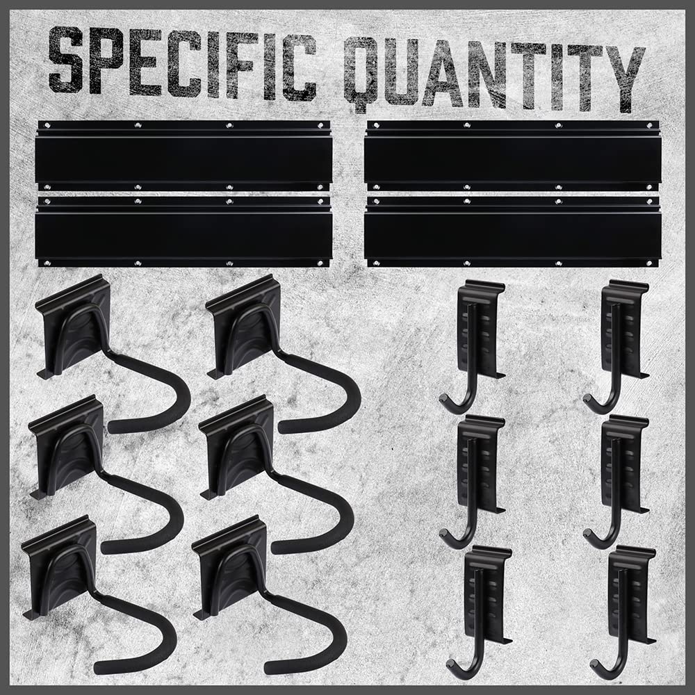 HORUSDY Stainless Steel Bike Storage Rack, 6 Bike Storage Hanger Wall Mount and 6 Helmets Hooks for Home & Garage Holds Up to 600lbs, Black