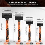 HORUSDY 4-Piece Dead Blow Hammer Set (0.5lb, 1lb, 2lb, 3lb) – One-Piece Molded Body, Steel Shot Filled, No Rebound, Non-Spark, Non-Slip Grip, for Auto, Carpentry & Tile Work | Amazon US image 2