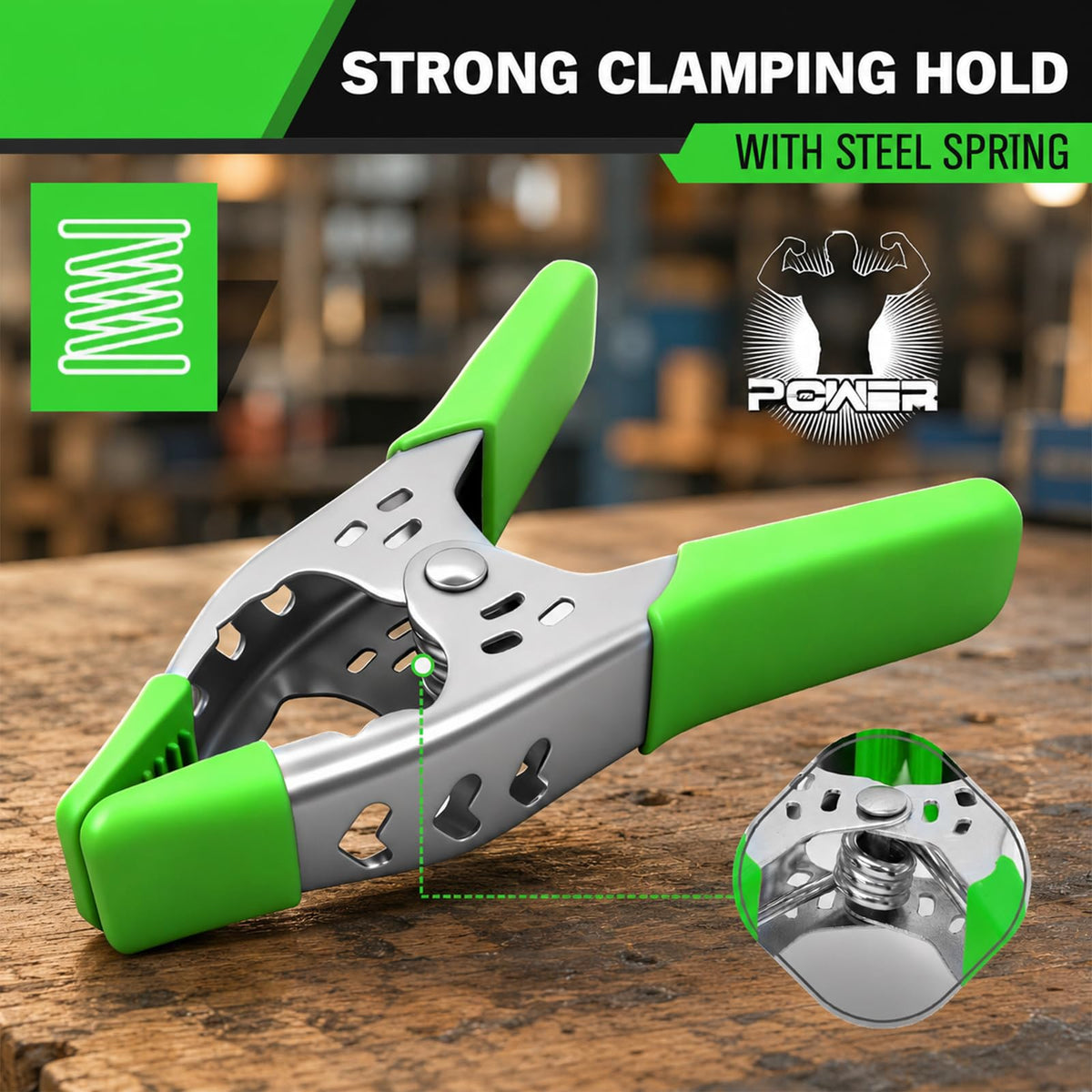 16-Piece 4 inch Spring Clamp, Heavy Duty Metal Spring Clamps, 1.5-inch Jaw Opening Clamps for Backdrop, Pool Cover, Photography