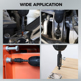 7-Piece High Torque Impact Socket Adapter & Magnetic Bit Holder Set, 1/4" Hex Shank Drill Socket Adapter to 1/2" 3/8" 1/4" Drive, Magnetic Bit Holder for Impact Driver & Drill, With Organizer Rack