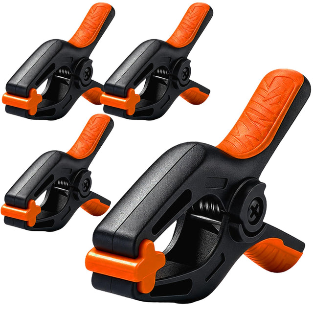 HORUSDY 4-Pack Spring Clamps Heavy Duty, 7-inch Large Plastic Clamps for Crafts with 3.7 Inch Jaw Opening for DIY, Gluing, Clamping and Securing
