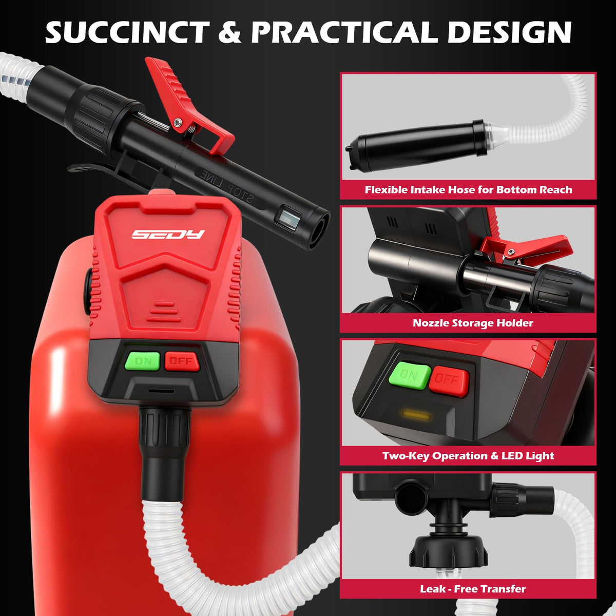 Automatic Fuel Transfer Pump with Auto-Stop, Battery-Operated Gas Can Pump