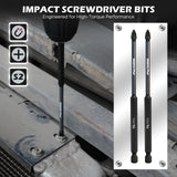 11PCS Magnetic Extra Long Nut Driver Set, Metric 8-15mm, 6" Impact Nut Drivers with PH2 Bits, 1.5lb Telescoping Magnetic Pickup Tool & Storage Rail, 1/4" Hex Shank, S2 Steel for Automotive Home Repair