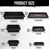 HORUSDY 3-Piece Magnetic Parts Tray Set, Tool Trays for Storage Organizer Screw, Bolts, Washers, Nuts and Small Tools. Tool Gifts for Men, Black