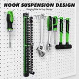 22-Piece Magnetic Nut Driver Set, Metric & SAE (5-13mm & 3/16"-1/2"), 1/4" Hex Shank Impact Bit Set, Wing Nut Driver Bits, Magnetic Aluminum Storage Rail