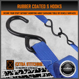 HORUSDY Ratchet Straps, 2,200 LB Break Strength, 4-Pack 15FT Ratchet Tie Down Straps Set for Motorcycle Straps Tie Downs, Appliances, Lawn Equipment, Cargo Straps for Trucks. (Blue)