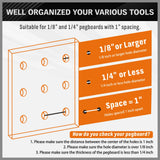 HORUSDY 309 PCS Pegboard Hooks Assortment Kit – 17 Types Heavy Duty Peg Board Hooks & Organizer Accessories – Fits 1/8 & 1/4 Inch Pegboard Durable Metal Wall Hooks for Garage Kitchen Workshop
