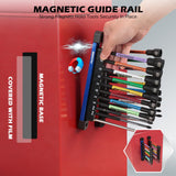 22-Piece Magnetic Extra Long Nut Driver Set, SAE (9/16"-1/4") & Metric (8-15mm), 6" Impact Nut Drivers with PH2 Bits, 1.5lb Telescoping Magnetic Pickup Tool & Storage Rail, 1/4" Hex Shank, S2 Steel