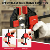 3-Pack 6 Inch Bar Clamps for Woodworking with Clamp Connector, 6" Quick-Release Wood Clamps with 150 LBS Load Limit, Trigger Clamp Set, One-Handed Clamps/Spreader Ideal for Woodworking DIY Projects