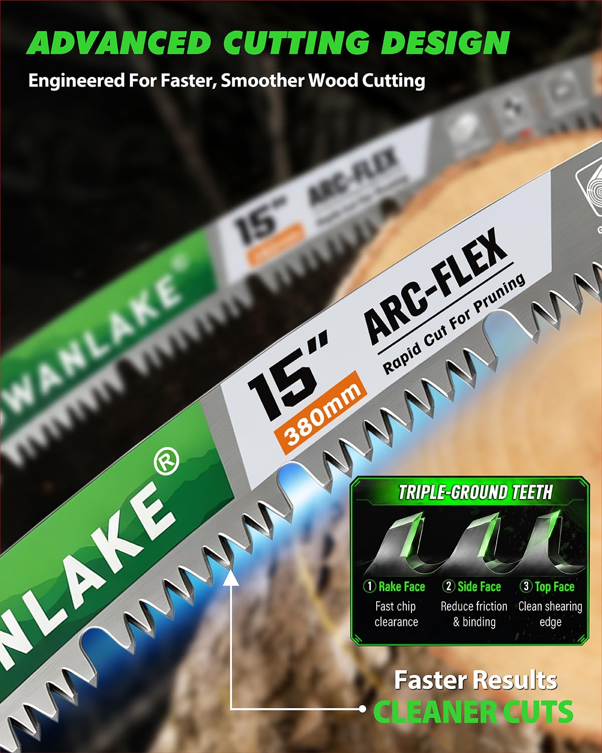15-Inch Reciprocating Saw Blades, 3-Pack 6TPI Arc Edge for Pruning