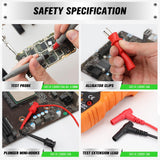 SWANLAKE 11-Piece Multimeter Test Leads Set, CAT III 1000V 20A Multimeter Probes with Alligator Clips, Needle Probe, Banana Plug to Hook Clip, Soft PVC Volt Meter Lead