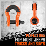 HORUSDY Nylon Heavy Duty Tow Strap Recovery Strap with Hooks 3" x 30Ft - 32,000 LBS Break Strength, 3/4 D Ring Shackles (2pcs), Recover Your Vehicle Stuck in Mud/Snow