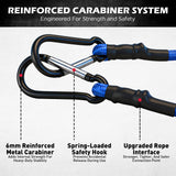 5-Piece 24 Inch Bungee Cords with Carabiner Hooks, Heavy Duty Rubber Elastic Tie Down Straps, Bungee Cord with Carabiner Clips for Cargo, Truck Bed, Camping, Motorcycle and Outdoor Use (Blue)