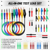 SWANLAKE 43-Piece Back Probe Kit, 30A Multi-Angle Test Probe, 4mm Banana Plug to Copper Alligator Clips, U-Shaped Connectors, Automotive Electrical Circuit Diagnosis Car Repairing Tools