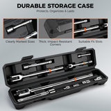 HORUSDY 10-Piece Dual-Drive Breaker Bar Set, Heavy-Duty Torque Kit with 360° Rotatable Head, Premium Cr-V Steel, Spring-loaded Detent Ball, Extension Bars & Socket Adapters, Durable Storage Case