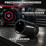 32-Piece 1/2" Drive Impact Socket Set, Metric SAE Deep Sockets, CR-V Steel